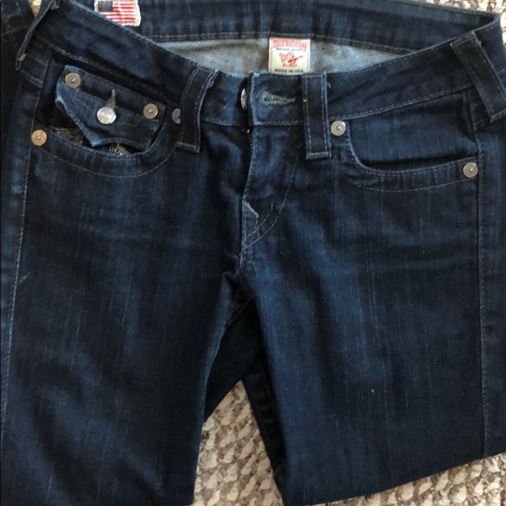True Religion dark blue Skinny Jeans